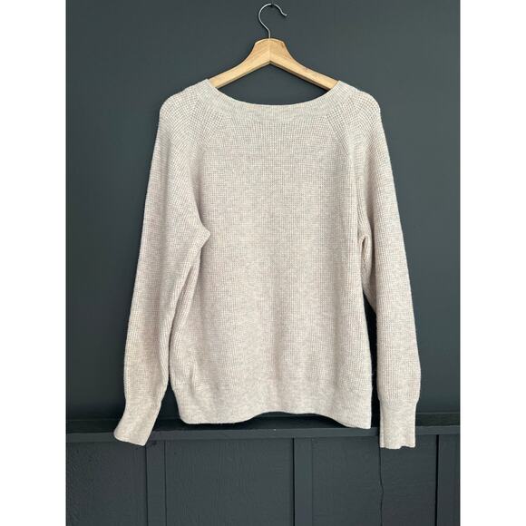 J. Crew Waffle Crewneck Wool blend Sweater in Supersoft yarn Size Medium - Picture 3 of 7